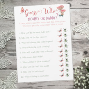 Butterfly Woodland Baby Shower Guess Who Game Invitation