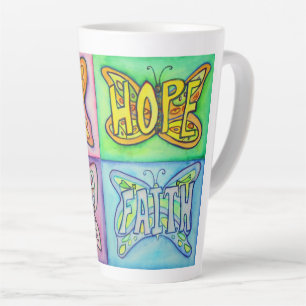 Butterfly Word Art Custom Latte Mug Cup