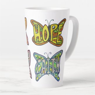 Butterfly Word Art Custom Latte Mug Cup