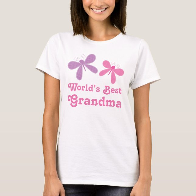 Butterfly World's Best Grandma Ladies TShirt (Front)
