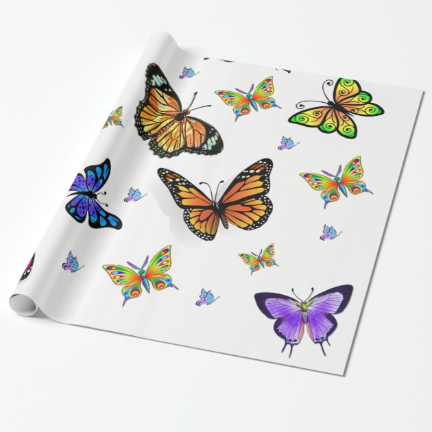 Pack Of 10 Butterfly Gift Wrapping Paper With Facts