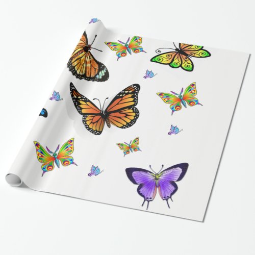 butterfly wrapping gift paper