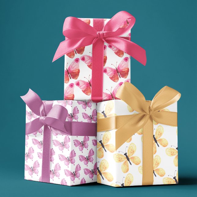 Butterfly Wrapping Paper Sheets (Celebrate someone special with these beautiful watercolor butterfly wrapping paper sheets! )