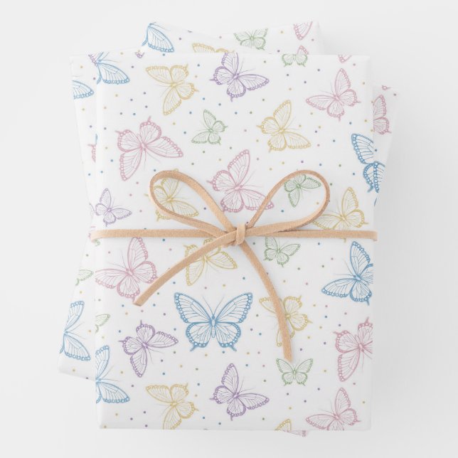 Butterfly Wrapping Paper Sheets (In situ)