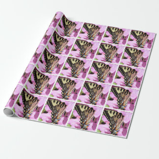 Butterfly Wrapping Paper With Pink Flower