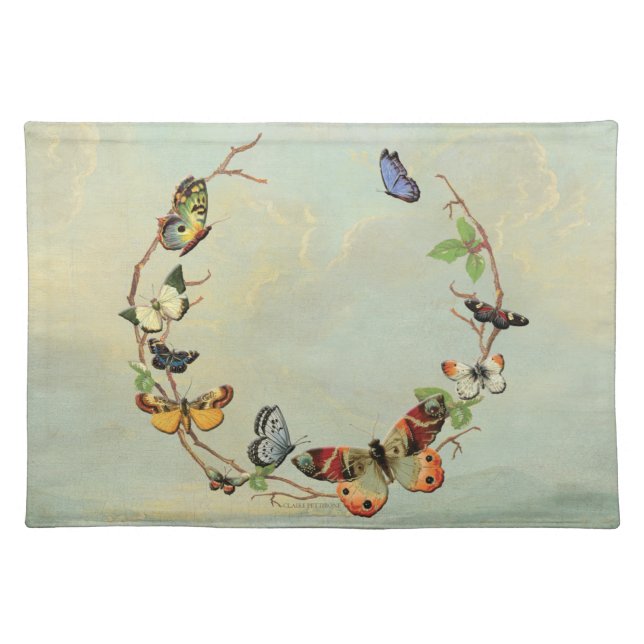 Butterfly Wreath Cotton Placemat (Front)