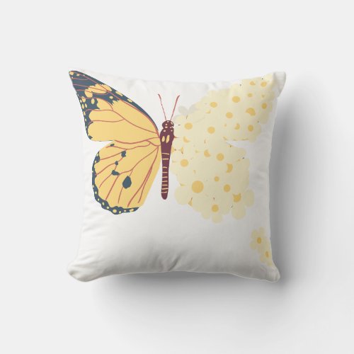 Butterfly x flower throw pillow