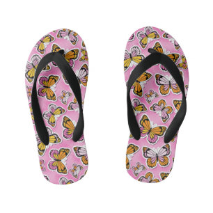  Butterfly Y2K vibe orange Kid's Flip Flops