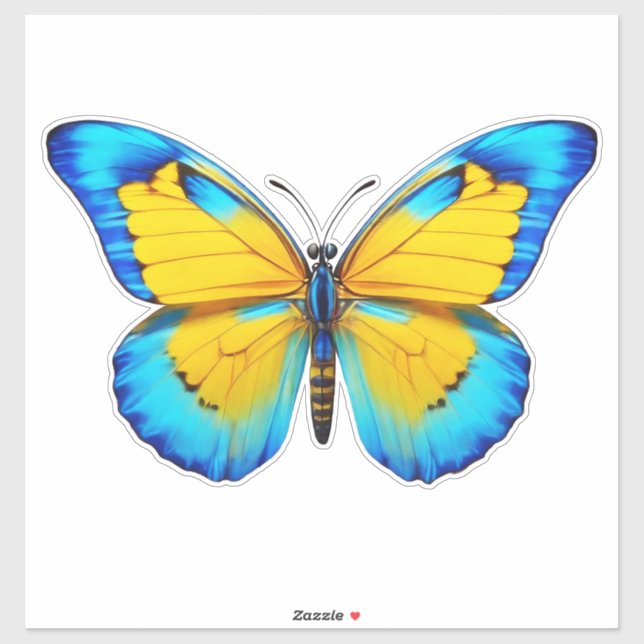 Butterfly Yellow-Blue Sticker (Sheet)