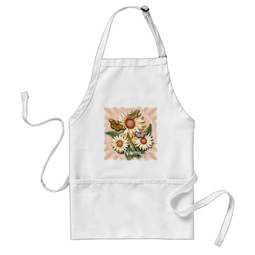 Butterfly Yellow Daisies flowers  Adult Apron