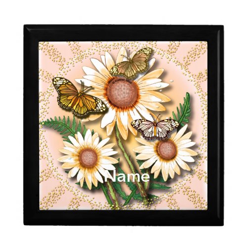 Butterfly Yellow Daisies flowers  Gift Box