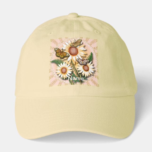 Butterfly Yellow Daisies  Hat (Front)