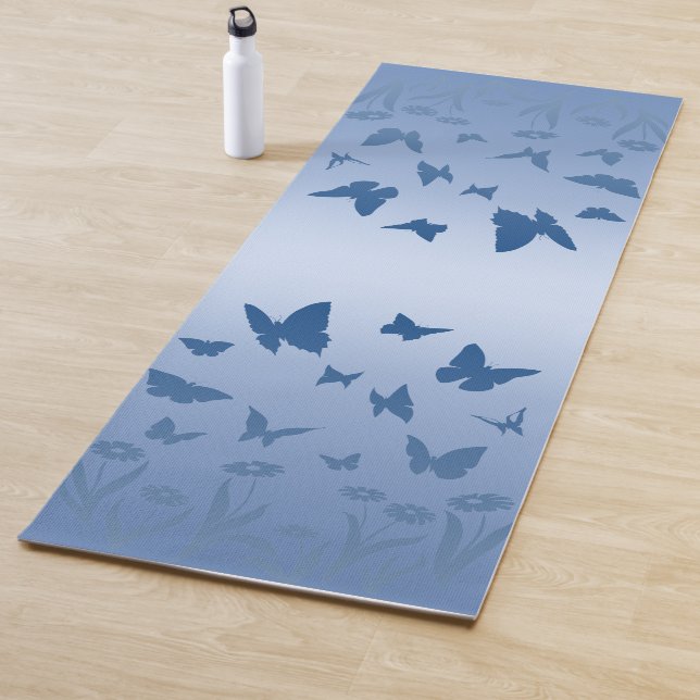 Butterfly Yoga Mats Custom Pink Butterfly Yoga Mat (In Situ)