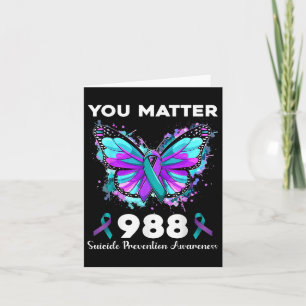 Butterfly You 988 Suicide Prevention Awareness Rib Card