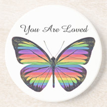 Butterfly You Are Loved Sandstone Coaster