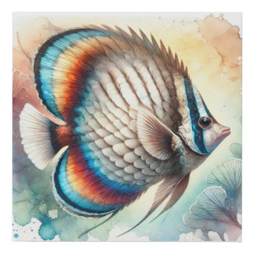 Butterflyfish Beauty 240624AREF135 _ Watercolor Faux Canvas Print