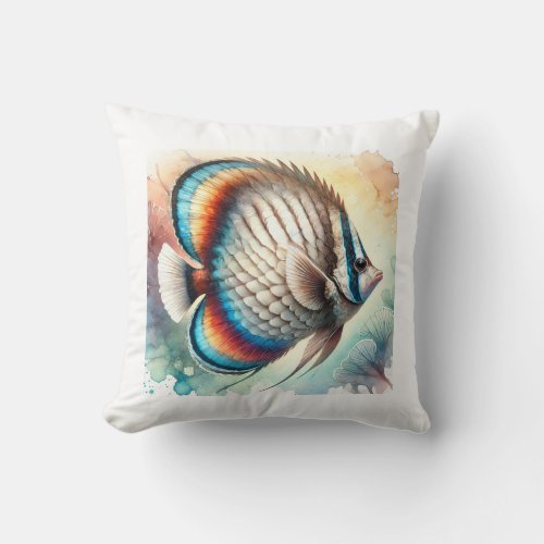 Butterflyfish Beauty 240624AREF135 _ Watercolor Throw Pillow