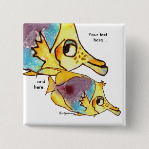 Butterflyfish Two Fish Personalized Pin