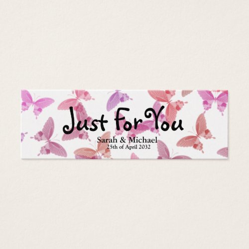 Butterfly'Just For You' Wedding favor Gift tag Business Card