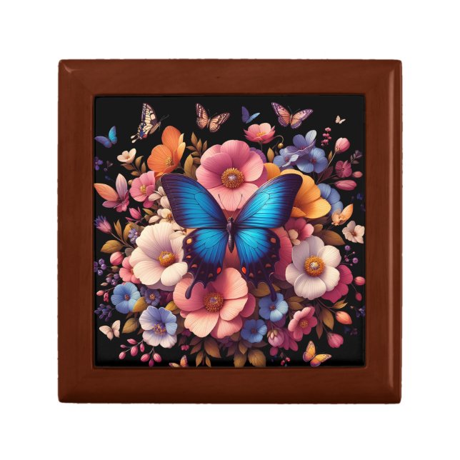 Butterflys and flowers pattern gift box (Front)
