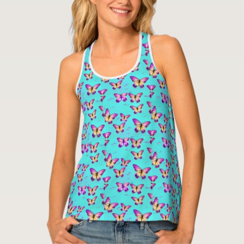 Butterflys Beautiful Colourful Tank Top