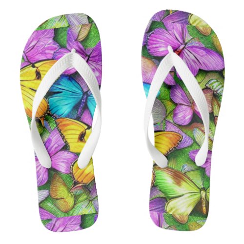 Butterflys Colorful Flip Flops