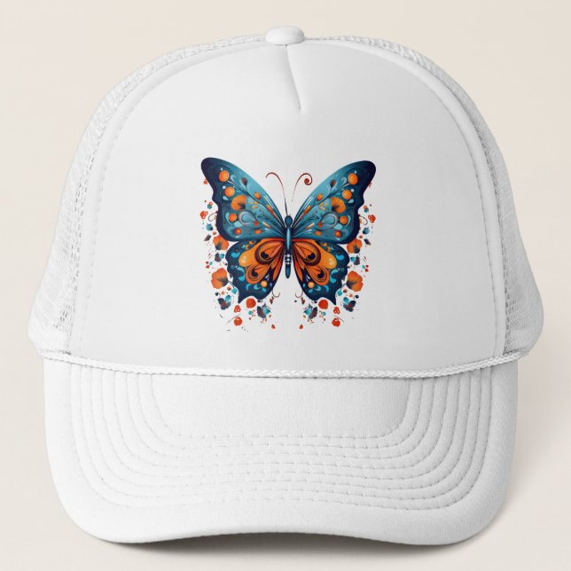 Butterfly's Colorful Splash Trucker Hat (Front)