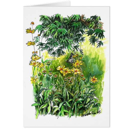 Butterfly's date with flowers cards (Front)