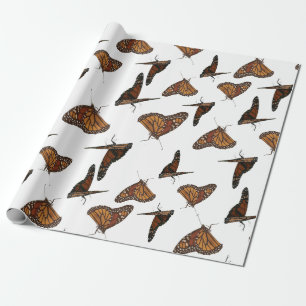 butterflys orange  wrapping paper