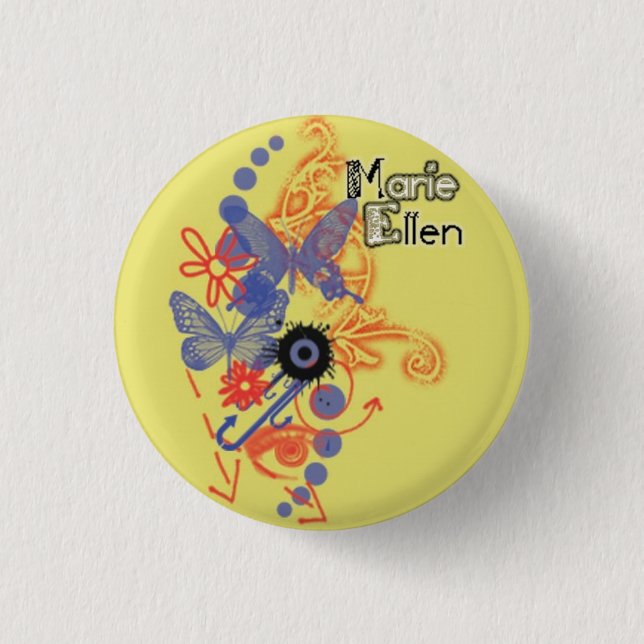 butterflys pinback button (Front)