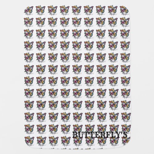 Butterflys Printed T_Shirt Collection on Display Baby Blanket