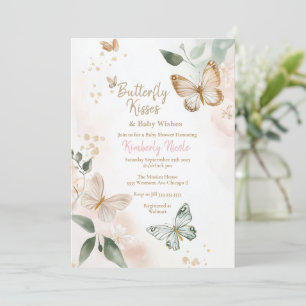 Butterly baby Blush butterflies baby shower Invitation