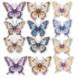 Butterly Journal Watercolor Scrapbook Stationary Sticker