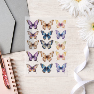 Butterly Journal Watercolor Scrapbook Stationary Vellum Invitations