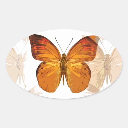 Butterly Oval Sticker