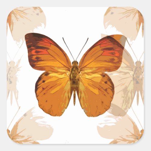 Butterly Square Sticker
