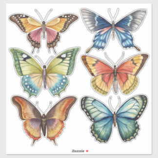 Butterly Vintage Watercolor Scrapbook Stationary Sticker