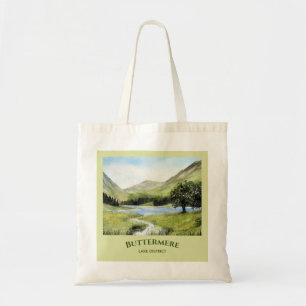 Buttermere Lake, Cumbria Watercolor Painting Tote Bag