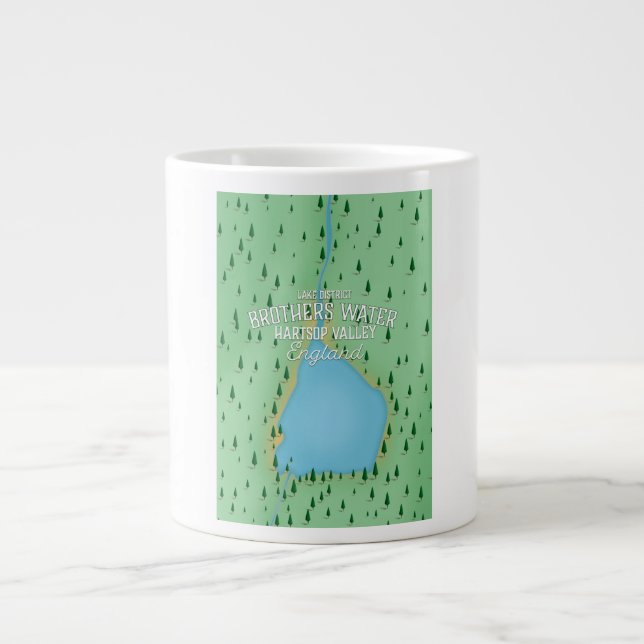 Buttermere lake, lake district travel poster giant coffee mug (Front)