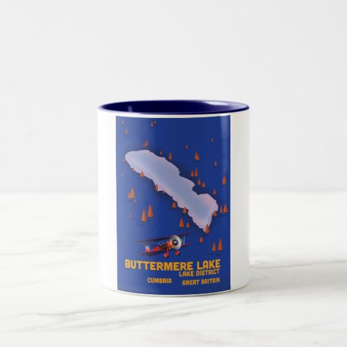 Buttermere lake lake district travel poster Two_Tone coffee mug