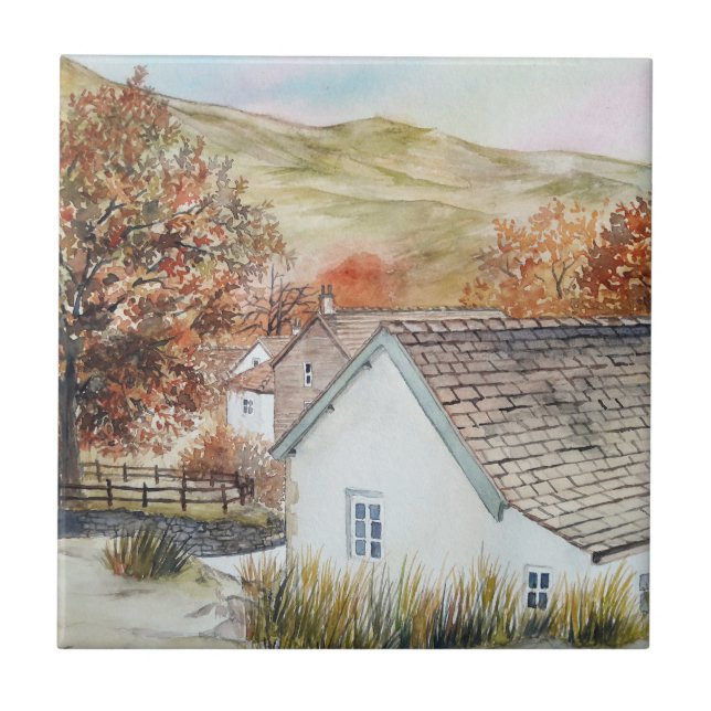 Buttermere Village, Lake District, England Ceramic Tile (Front)