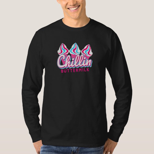 Buttermilk Chillin Ice Cream Pop Art Buttermilk Co T-Shirt (Front)