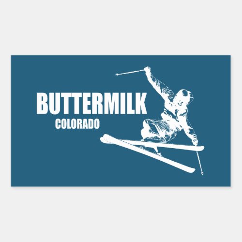 Buttermilk Colorado Skier Rectangular Sticker