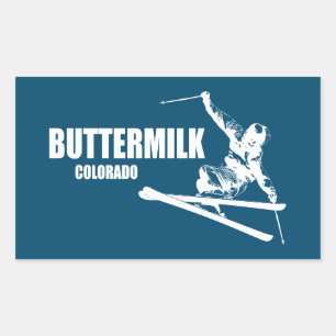 Buttermilk Colorado Skier Rectangular Sticker