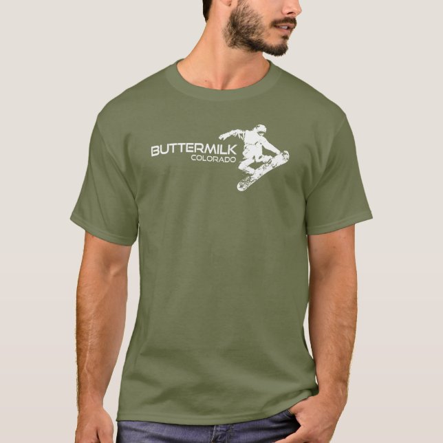 Buttermilk Colorado Snowboarder T-Shirt (Front)