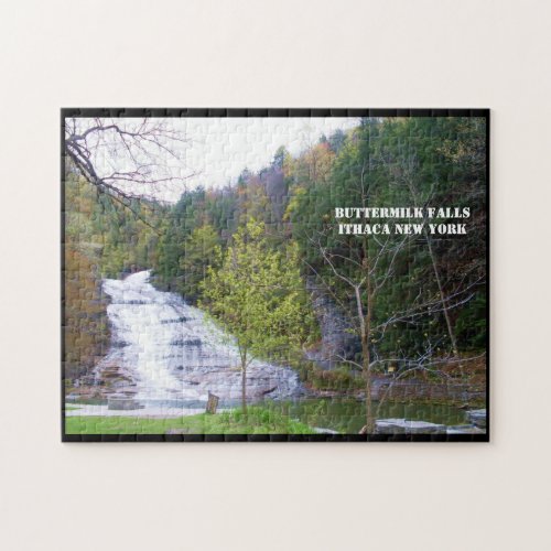 BUTTERMILK FALLS ITHACA NEW YORK JIGSAW PUZZLE