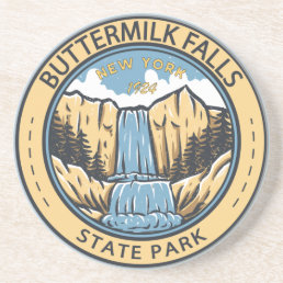 Buttermilk Falls State Park New York Badge Coaster