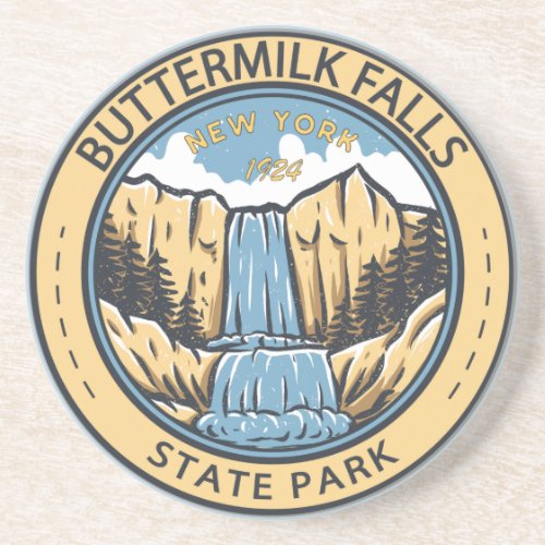 Buttermilk Falls State Park New York Badge Coaster