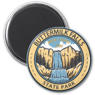 Buttermilk Falls State Park New York Badge Magnet