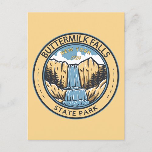 Buttermilk Falls State Park New York Badge Postcard